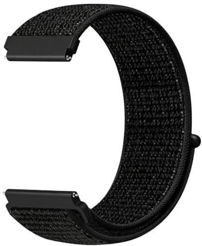 Sundara 18mm 19mm 20mm 22mm sport klockarmband med nylon loop, kompatibelt med Garmin/ID205L/Galaxy/Huawei/Amazfit Watch, unisex klockarmband