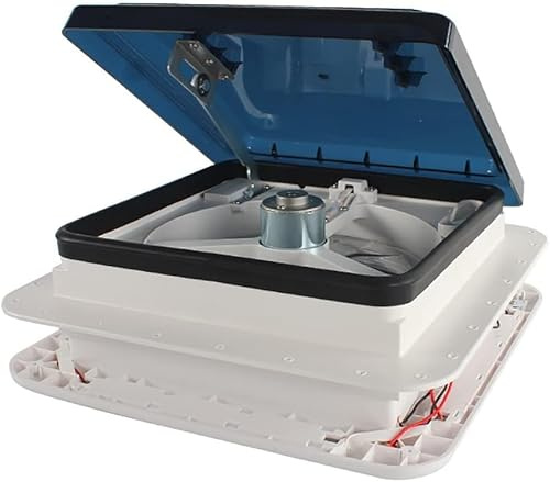 Ventilador de Techo RV 28 x 28 cm, 12 V ventilación para Autocaravana de Caravana con extracción de Aire bidireccional