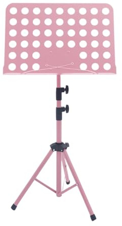 perfeclan Atril para Partituras Soporte Telescópico Plegable para Libros Base Estable Portátil Metálica Diseño Compacto Ligero Adecuado para Músicos y Uso en, Rosa