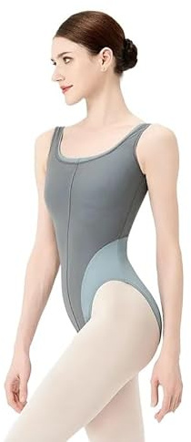 DMLAYHP Balett trikåer kvinnor balett trikåer gymnastik flickor balett bodysuit vuxen danskläder yoga jumpsuit balerina, BLÅ, L