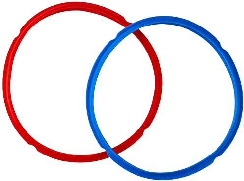 Instant Pot Confezione da 2 anelli di tenuta 8 Qt, anello di tenuta interno, accessori elettrici per pentole a pressione, atossici, senza BPA, pezzi di ricambio, rosso/blu