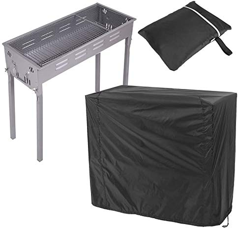Grill Abdeckhaube, Gasgrillabdeckung OMorc Grillabdeckung Wasserdicht BBQ Cover Schutzhuelle Haube Grill Abdeckplane für Brinkmann, Char Broil, Holland and Jenn Air —Schwarz(80x66x100cm)