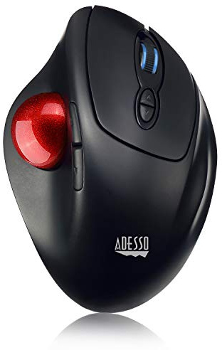 Adesso iMouse T30 souris RF Wireless Trackball 4800 DPI Droitier - Souris (Droitier, Trackball, RF Wireless, 4800 DPI, Noir, Rouge)