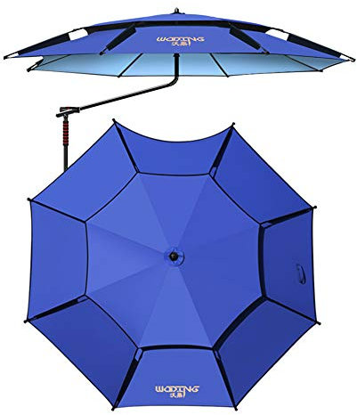 ACXZ Sombrilla de Patio Colgante de 2,2 m, Parasol de jardín Azul Voladiza, Sombrilla de balcón de 2 Niveles con ventilación, Paraguas de Pesca Octogonal (2 m, 2,4 m)