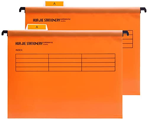 Foolscap - Larga Cartelline sospese in Polipropilene con linguette e inserti in carta, 12 pezzi, Taglia del prodotto: 41 x 25 x 37 cm, colore: Arancione