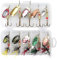 Fhioevt 10 Stück Angelköder Set Spinner Angeln Blinker Angeln Metal Spinnerbait mit Drillinge Haken Barsch Köder und Aufbewahrungsbox für Forelle Pike Lachs Hecht Walleye Bait Fishing Device