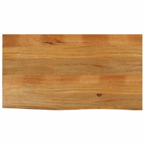 vidaXL Tischplatte, Holzplatte mit Baumkante, Massivholzplatte für Esstisch Couchtisch, Ersatztischplatte, 120x60x2,5cm Massivholz Mango