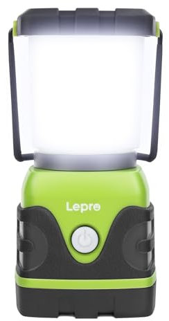 Lepro Battery Camping Lantern, 1500 Lumen Camping Light Battery Powered, Dimmable Warm White and Cool White Modes, Battery Lantern for Power Cuts, Emergency Lighting (D Batteries Not Included)