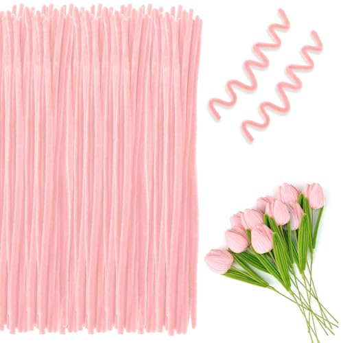 Limpiapipas Manualidades, Pipe Cleaner Crafts, 200 Piezas, Rosa