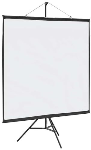 vidaxl projection screen/tripod 81 inch 1:1 - matte white polyester for home theatre, office, presentations