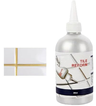 NAUXIU Kit de reparación de lechada de azulejos, relleno de reparación de azulejos impermeable de 280 ml, reparación y renovación de juntas de azulejos, secado rápido de lechada y sellado