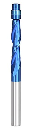 Fresa de mango de carburo sólido ， Fresa de corte for madera con rodamiento, vástago de 1/4 1/2, espiral, 12,7 x 31,75 x 81 mm(6.35x28.58x77)