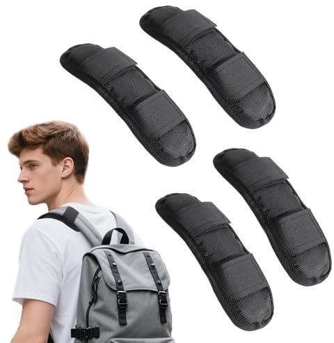 Nymora Schulterpolster Rucksack – 4er Set Schwarze Abnehmbare Tragegurtepolster, Extra Dicke Polsterung für Taschen, Kamerataschen und mehr
