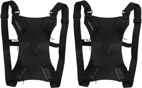 SHINYPASING Bolsa para Espada de Esgrima Doble 2piezas, Funda de Cuero Sintético para Cosplay y Artes Marciales, Mochila Correas para Hombro y Espalda, Transporte Cómodo para Exhibición y Uso