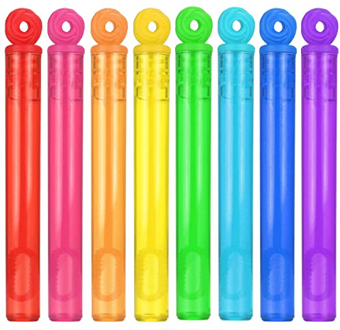 32-Piece 8 Colors Mini Bubble Wands Assortment Party Favors Toys for Kids Child, Christmas Celebration,Thanksgiving New Year, Themed Birthday,Wedding, Bath Time,Summer Outdoor Gifts for Girls Boys