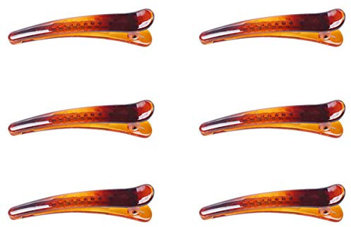 Numblartd Lot de 12 pinces à cheveux en forme de tête de canard en plastique - Pinces crocodiles marron - Pinces à cheveux antidérapantes pour salon de - Accessoires de bricolage (longueur 7,8 cm)