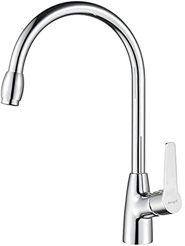 Ibergrif Arial - Mitigeur d'Evier de Cuisine Monocommande, Laiton Métal Chrome