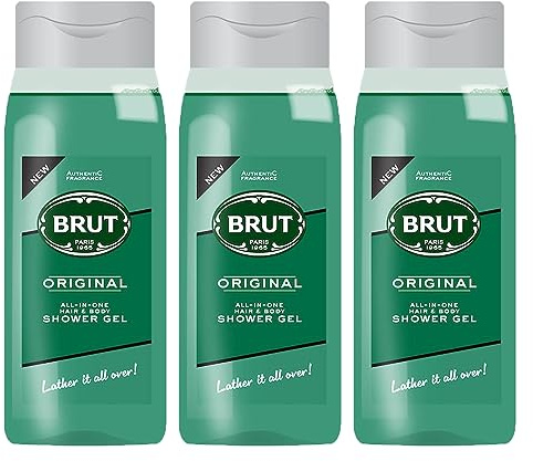 3 x Brut Original All In One Showergel Hair & Body Duschgel je 500 ml for men