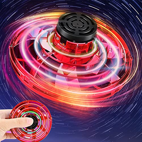 Flying Spinner Spielzeug, handgesteuerte Mini-Drohne, RGB-Licht, Fidget Bumerang Spinner, 360 Grad drehbare Fliege, UFO-Spinndrohne, fliegende Weltraum-Spielzeug, Geschenk für Kinder, Erwachsene,