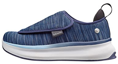 Silverts Women's Extra Wide Comfort Shoes Adjustable Easy Closure Diabetic Adaptive Walking Shoes for Swollen Feet - Multi Blue 8.5