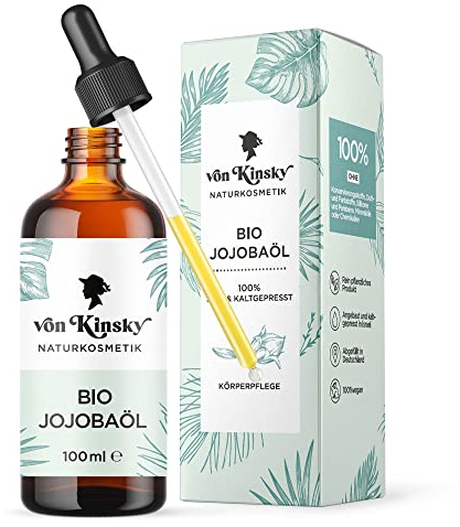 Bio Jojobaöl Rein - Haare Gesichtsöl Körper Bart - 100ml - Skincare Beard Hair Oil - Made in Germany - von Kinsky