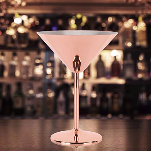Cocktailglas, Martiniglas, Rose Gold Gin Vinglasbägare, Champagne Rostbägare, Rostfritt Stål Rödvinsbägare För Hem Bar Party Holiday Bröllop 220 Ml