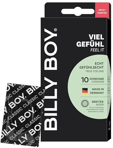BILLY BOY Kondome Viel Gefühl 10er | 56 mm | Gefühlsechte Kondome mit angenehmem Duft (1x10 Stück)