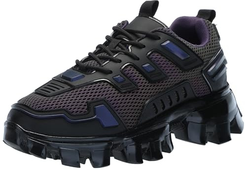 Steve Madden Sneaker Ponce Uomo, Nero Multicolore, 42 EU