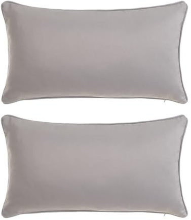 LOLAhome - Cojines sofá con Relleno Incluido, Set de 2 Cojines de 50x30 cm, Tela de loneta GrisCojín Decorativo Rectangular Cama o sofá, Decoración habitación o salón