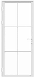 Vente-unique-Blocco porta reversibile H204 x L73 cm in Alluminio e Vetro temperato Bianco - SEROTO