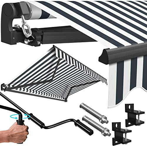 KESSER® Store de terrasse à bras articulés - 300 x 250 cm - Avec support mural - Protection solaire - Imperméable - Alu/polyester - Blanc/anthracite