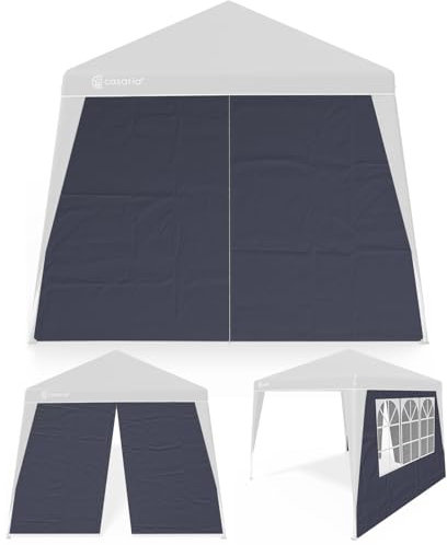 CASARIA® 2X Parois latérales tonnelle de Jardin 3x3m imperméable fenêtre Fermeture éclair Panneau latéral Mur côté pavillon Pop-Up Anthracite