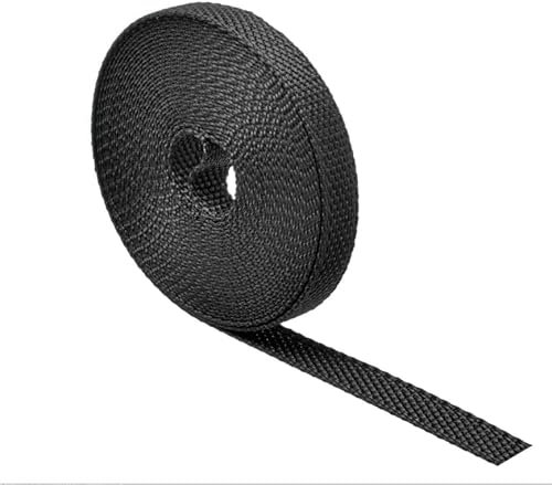 Cinta para Persianas 20 mm de Ancho 50 m - Color Blanco, Beige, Gris, Bronce, Negro | Cuerda de repuesto para Carretes de Persiana | Resiste los Rayos UV | Varias Opciones (Negro, 20mm 6 m)
