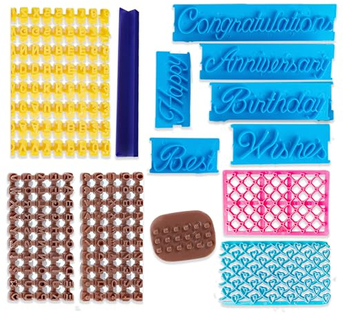 Piacolnic Number Letter Stamps for Clay, 13Pcs Alphabet Letter Stamp, Biscuit Cake Pottery Baking Cookie Embosser Stamp Mold for DIY Biscuit Cake Baking and Clay Crafts