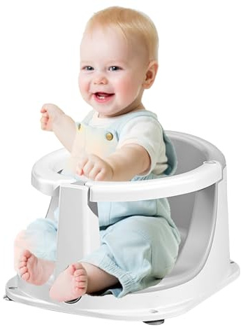 Eoixuqba Asiento de baño para bebé, 33 x 29,5 x 21,5 cm, con sensor de temperatura, asiento para bañera para bebés de 0 a 3 años, antideslizante y gran comodidad, ergonómico