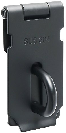 SAYAYO Hasp and Staple Shed Lock Padlock Hasp Door Lock Gate Latch 85MM | SUS304 Stainless Steel, Matte Black(Not Include Padlock)