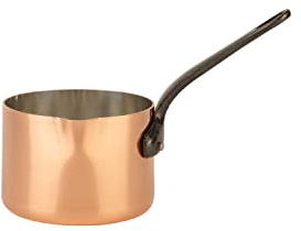 Cuisine Romefort | tinned copper saucepan with pouring spout and cast iron handle, Ø 4.3 in, 0.7 qt | traditional solid copper saucier casserole from France