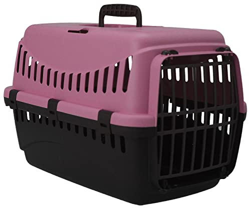Hard-Sided Travel Crate Pink Portable Box Pet Carrier Cat Puppy Dog Carry Basket