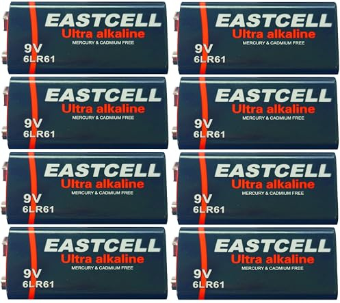 8 stycken 6LR61 9V Block alkaliskt batteri MN1604 för rökdetektorer