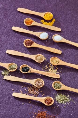 Generic 6x mini cuillères en bois à long manche, petites pour pots à épices, miel, sucre, cuisine, thé, café, épices