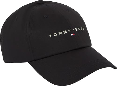 Tommy Jeans Herren Cap Linear mit Logo, Schwarz (Black), Einheitsgröße