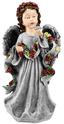 Milisten Figurine Résine Ange Décorative pour Bureau Statue Angélique Adorable Ornement De Jardin Élégant Décoration Intérieure Et Extérieure Artisanat Résistant Et Durable