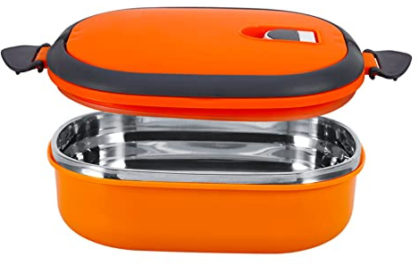 ZJchao Stainless Steel Insulated Lunch Box for Adults Thermal Food Storage with Arched Handle Leak Proof Extended Fastening Lid Air Hole Design Durable Supper Dinner Container