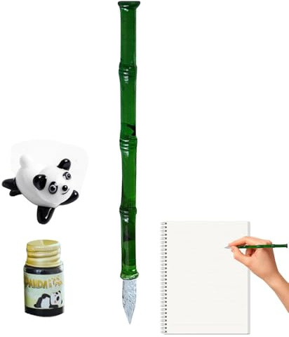 Juego de bolígrafos de caligrafía de Panda – Juego de lápices de buceo para principiantes, completo con tinta de caligrafía y lindo soporte de panda, elegante set de regalo para escribir, dibujar