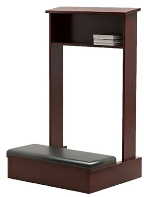 Kyrkpredikstol Knäbänk, Träbön Knäbänk för Hemmet, Knäbönesbänk med Kudde, Meditationsbänk, för Kapell, Sovrum, Bibliotek, Religiös Gåva(Brown)