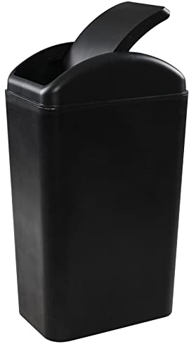 Ordate 14 L Swing Top Kitchen Bin, Trash Bin with Swing Lid, Black