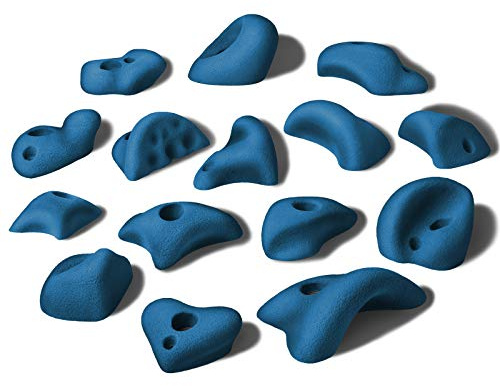 ALPIDEX 15 Prese Arrampicata M/L | Maniglie Piccole | Gradini | Taglia M L | Vari Sottotagli Colori Forme | Pietre Blocchi Arrampicata - Colore:Blu Equilibrio