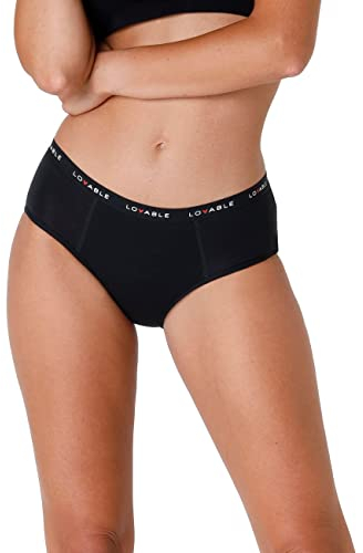 Lovable Slip Culotte da Ciclo Mestruale Flusso Abbondante Period Panties Donna, Nero, L