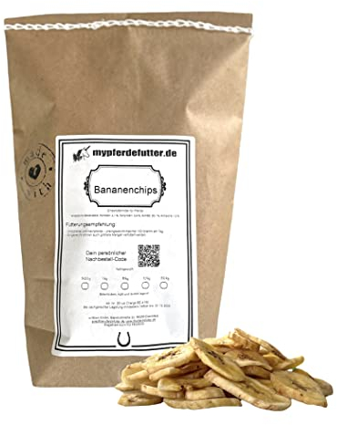 mypferdefutter Bananenchips ungesüßt (getrocknet) - 100% Bananen PUR für Pferde ohne Zusätze - der fruchtige Snack (500 g)
