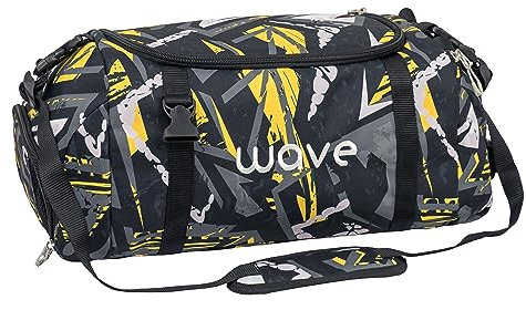 Wave Infinity 2-in-1 Sporttasche, Gym Tasche, Gym Duffle, Duffel Bag, Schwarz, Pink/für Mädchen, Unisex/ab der 5. Klasse, 23 Liter (2205/A Yellow Graffiti)